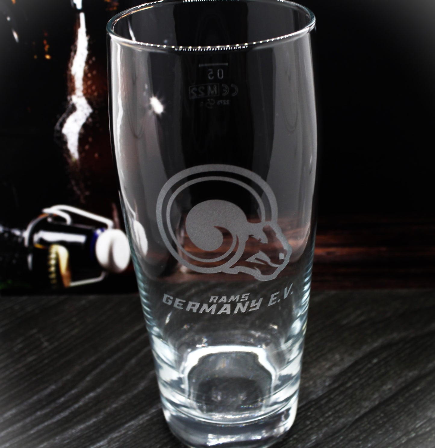 Bierglas 0,5l und Untersetzer Set Rams Germany